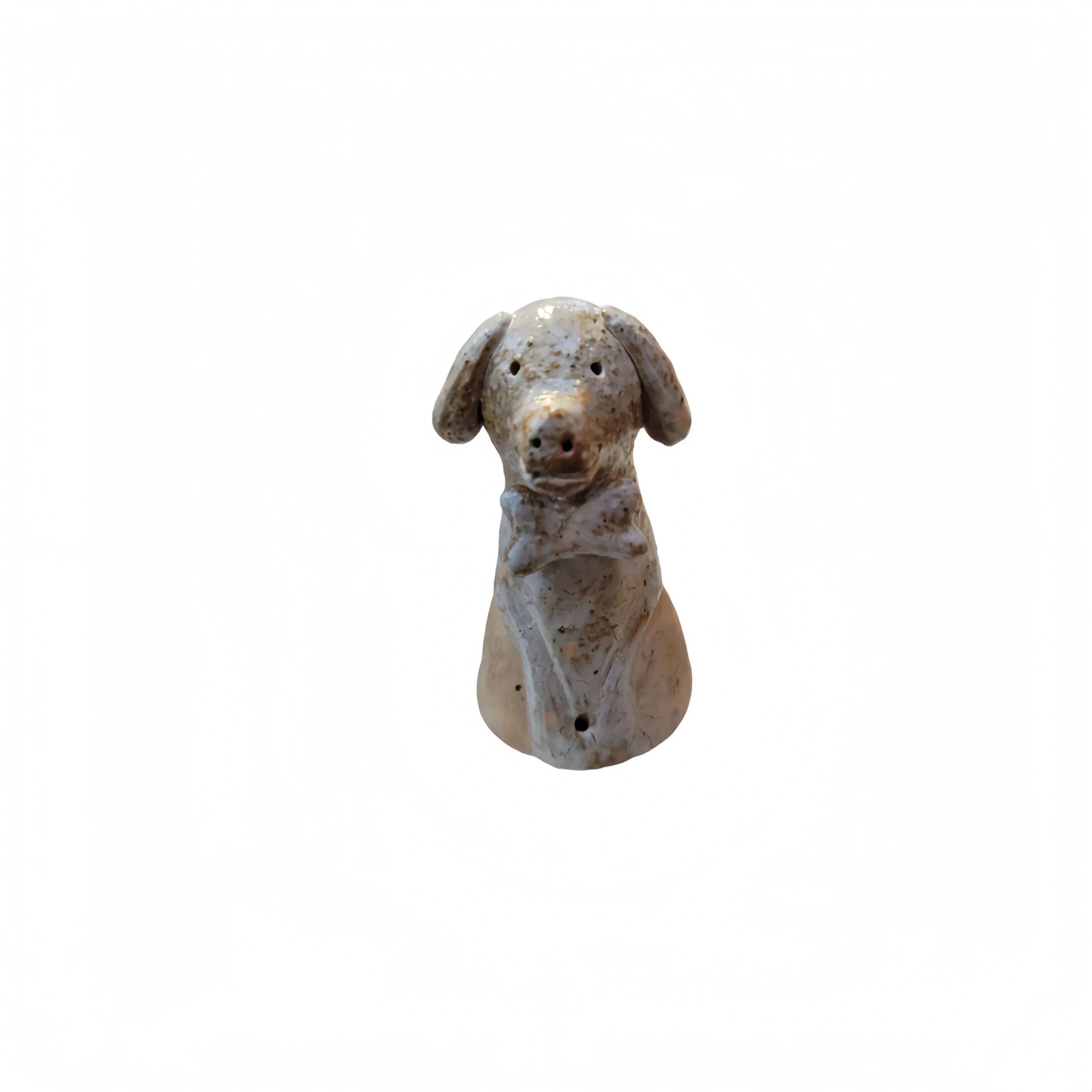 Droopy Ear Ceramic Bow Tie Puppy Ornament