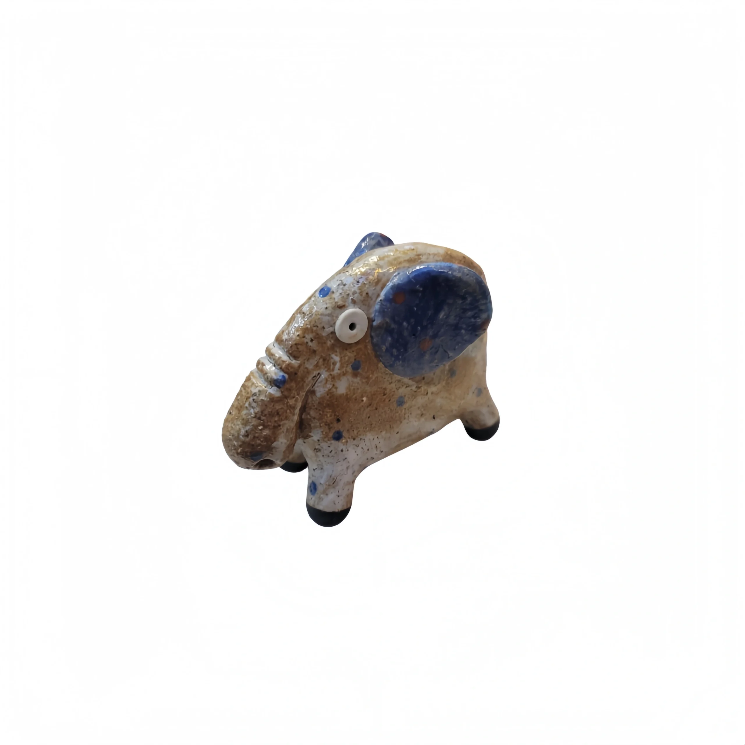 Blue-Eared Distressed Little Elephant Ornament