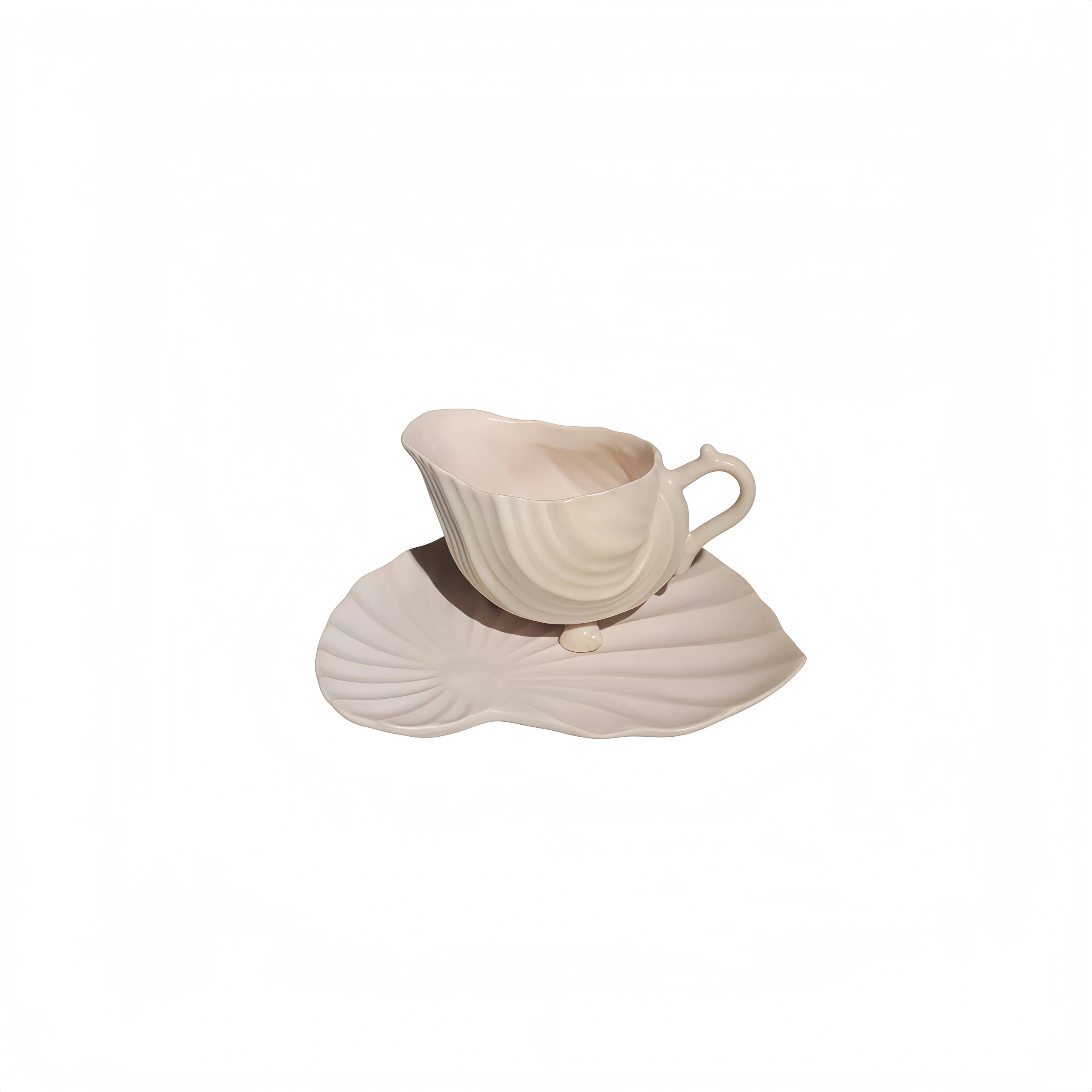 Pink Conch Coffee Cup with Coaster