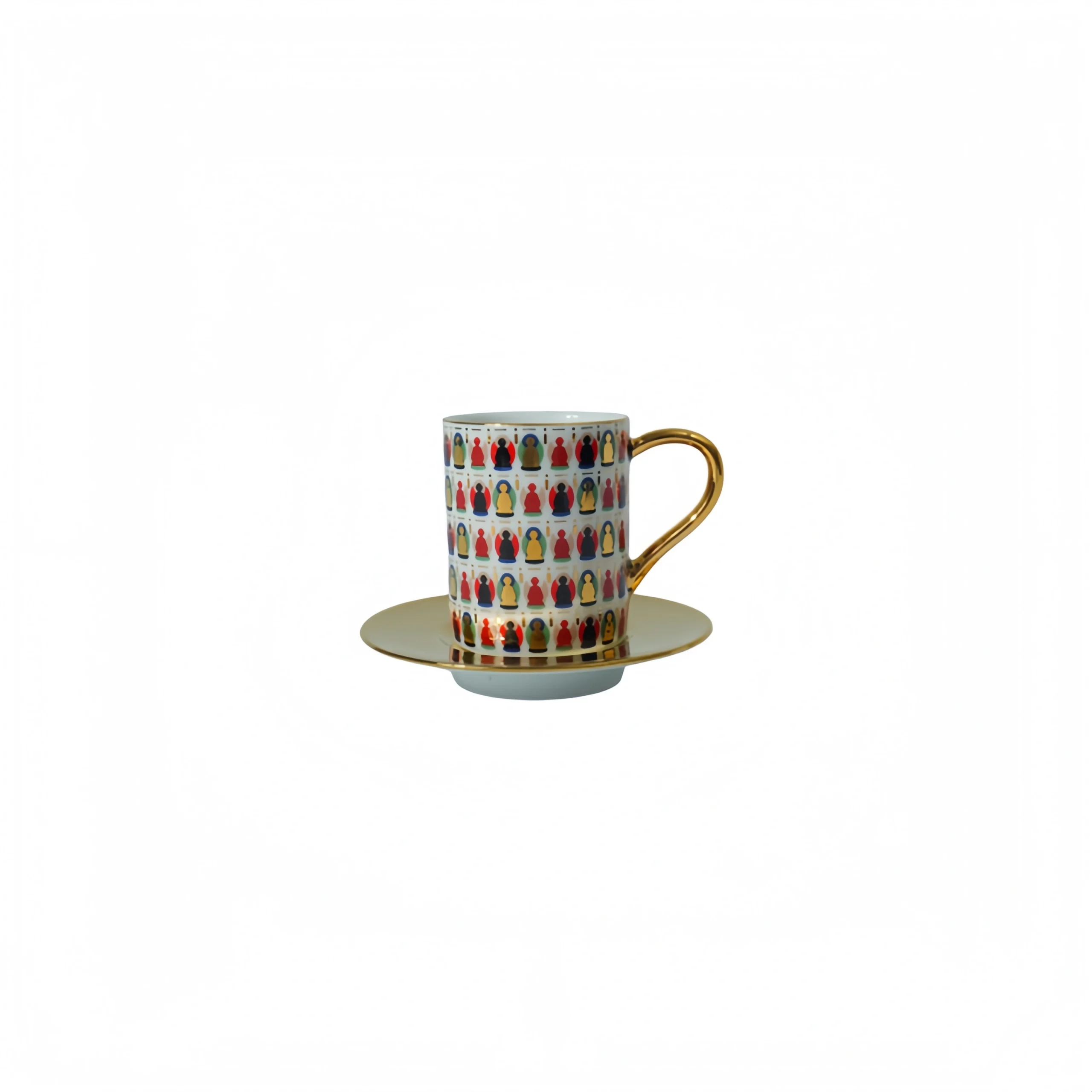 Thousand Buddhas White Coffee Cup Set