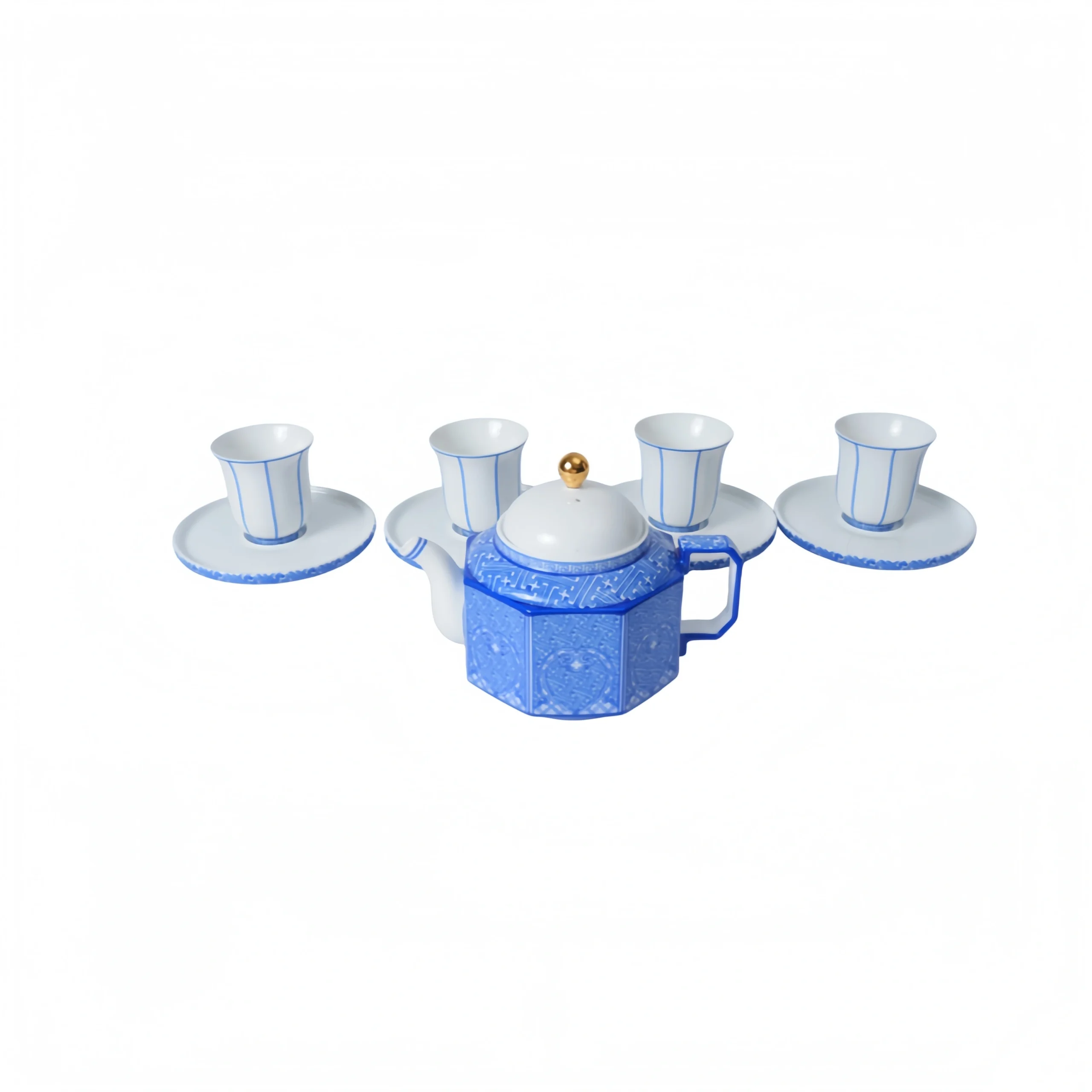 Splendid Blue and White 1-Piece Tea Set