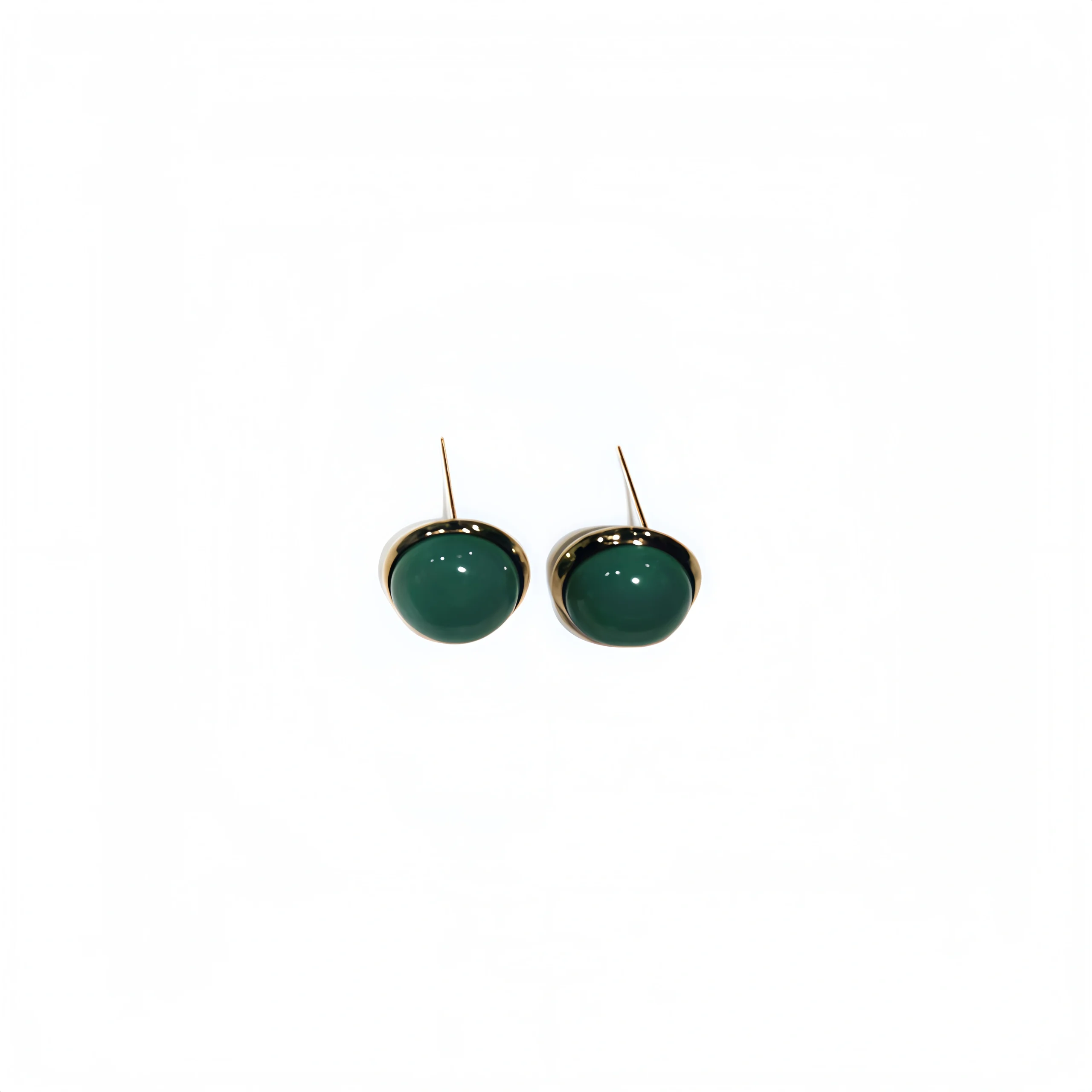 Round Ceramic Stud Earrings – Green