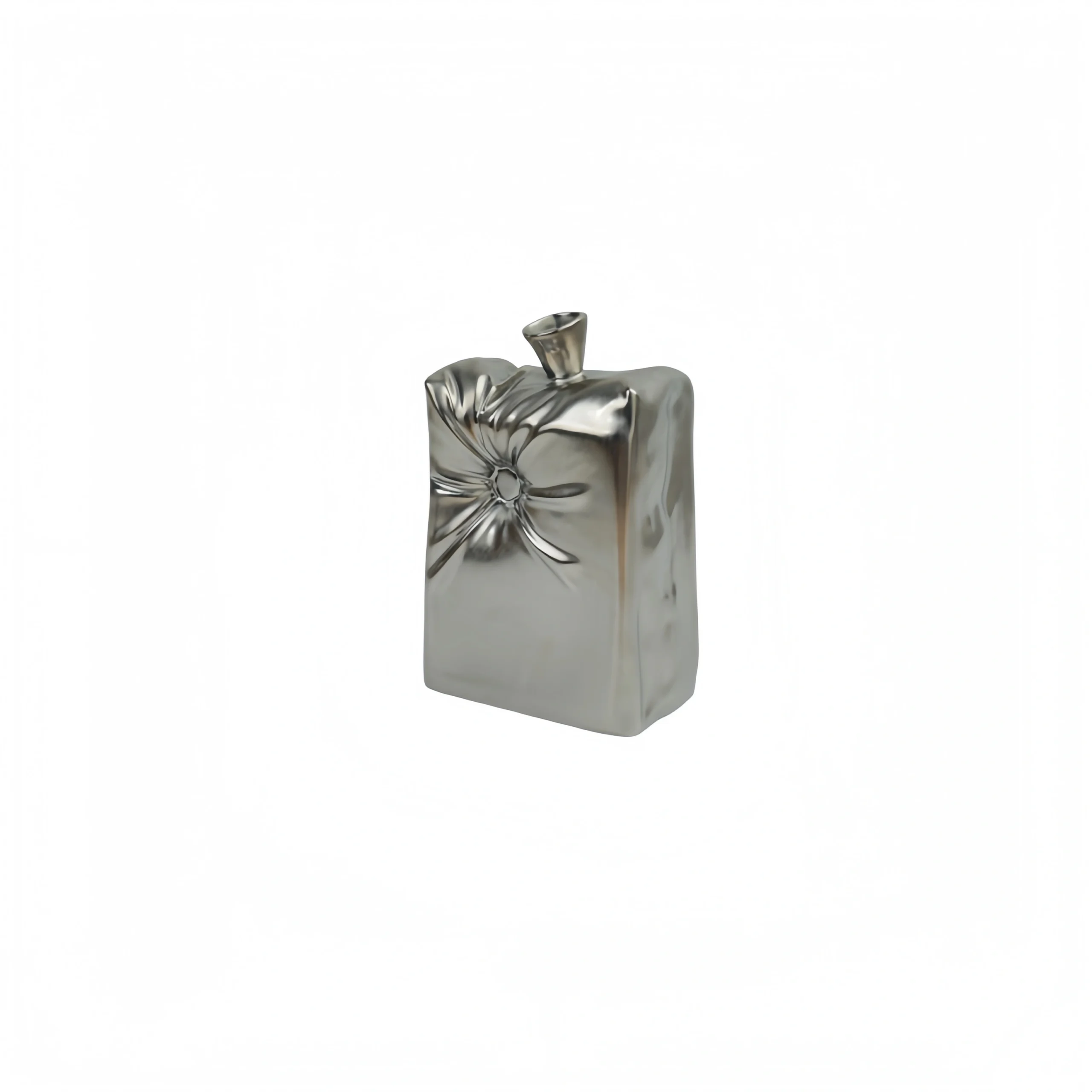 Pillow Brick Ceramic Vase – Silver