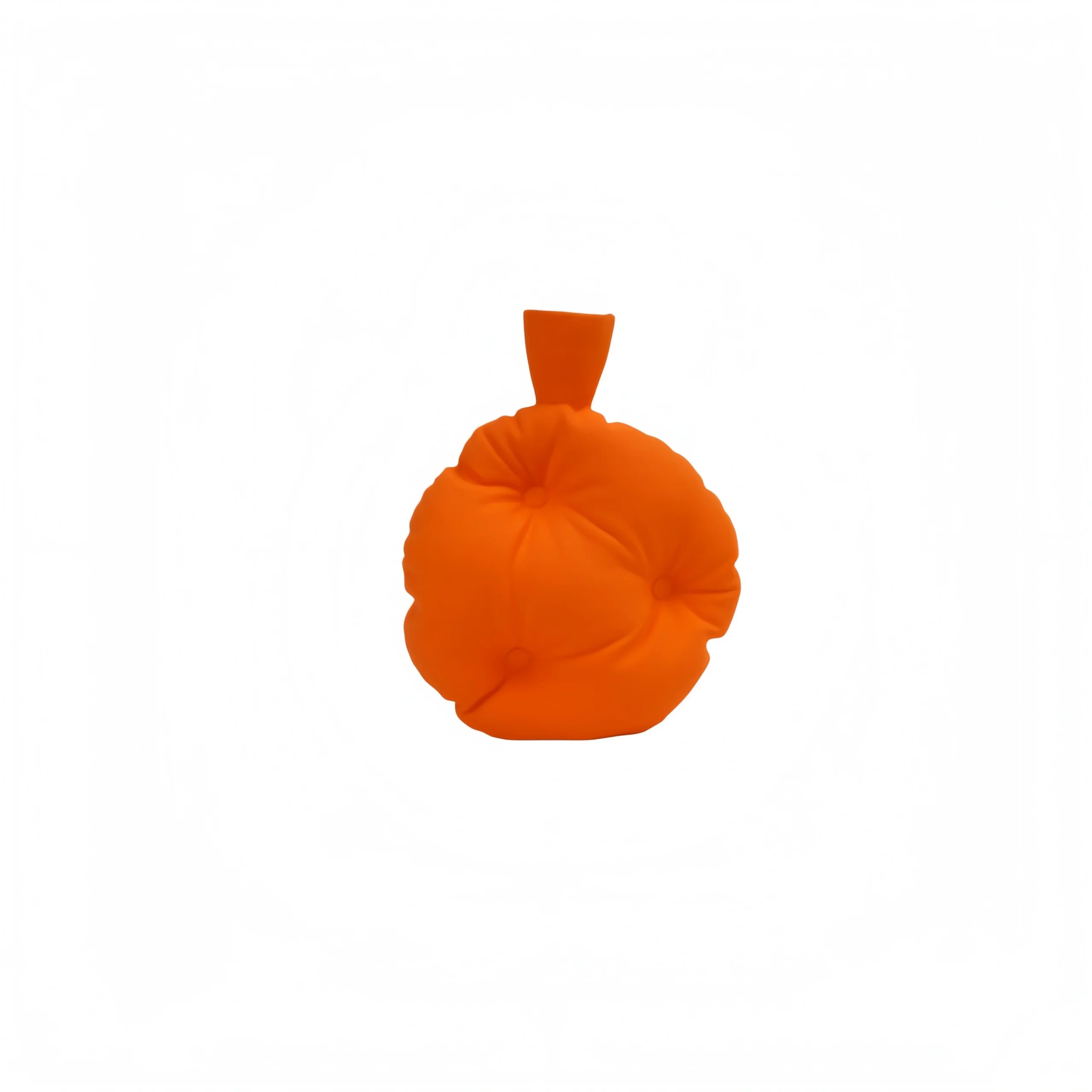 Pillow Cookie Ceramic Planter – Matte Orange