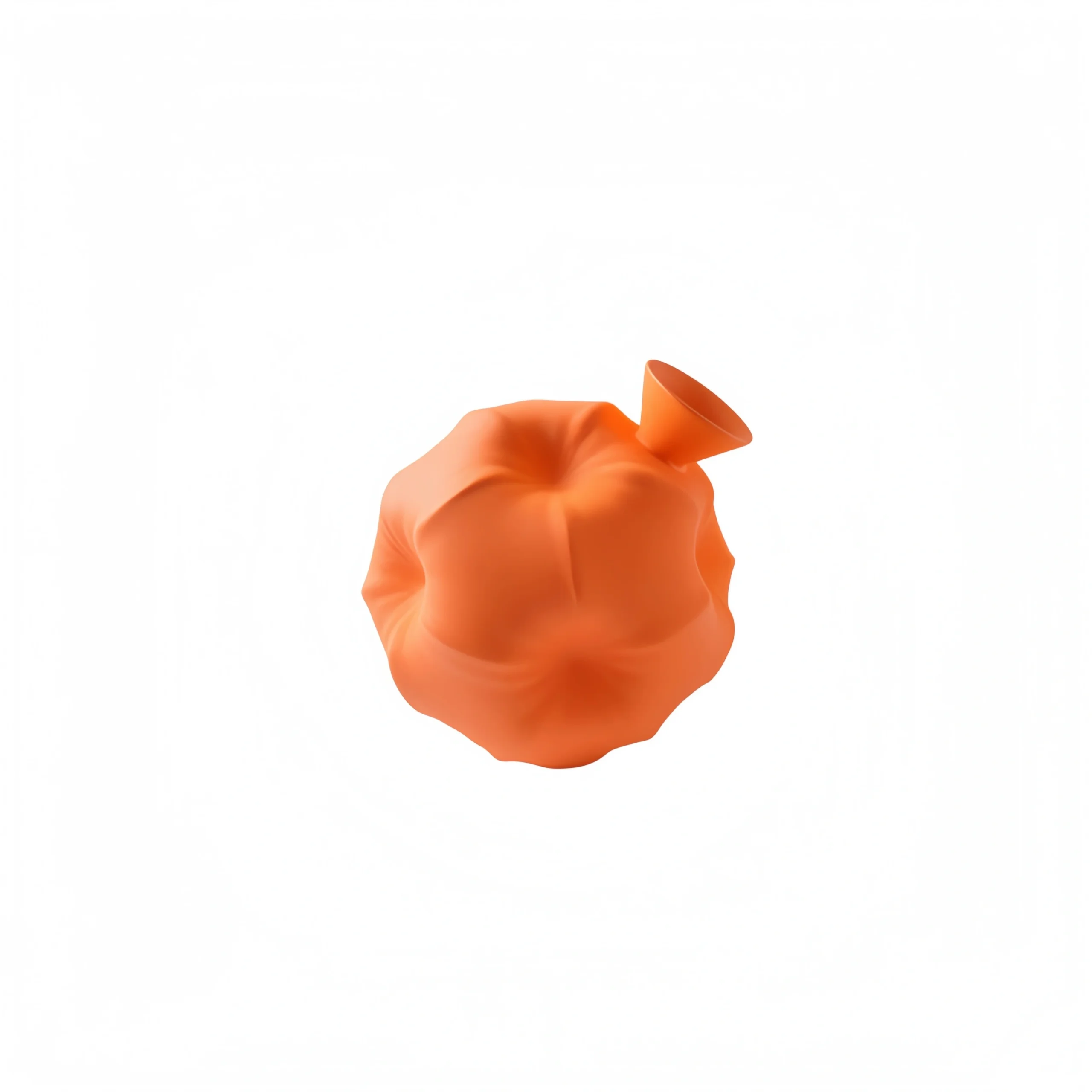 Low-Rim Hydrangea Ceramic Planter – Matte Orange