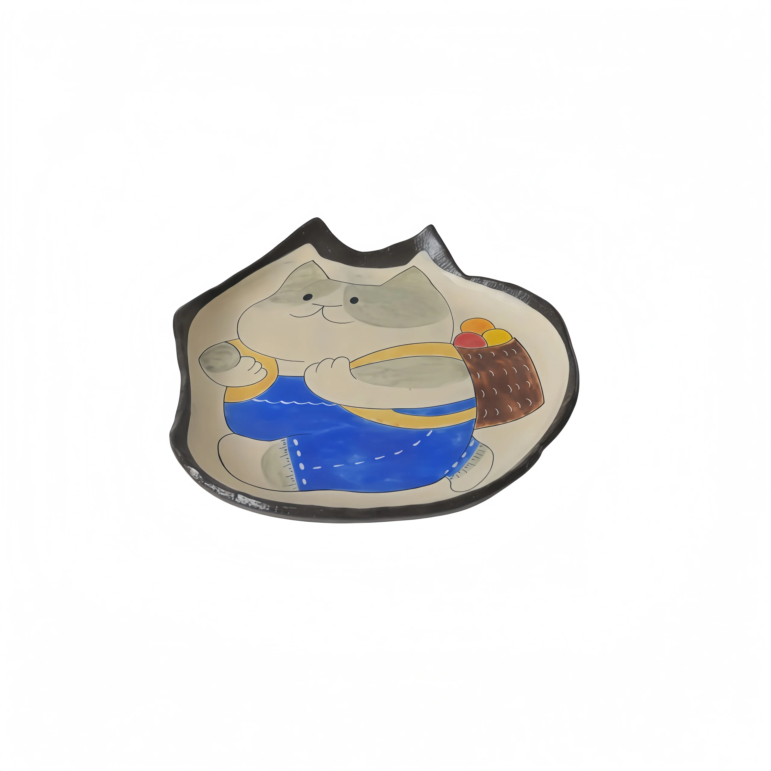 Ceramic Cat Covered Fruit Plate