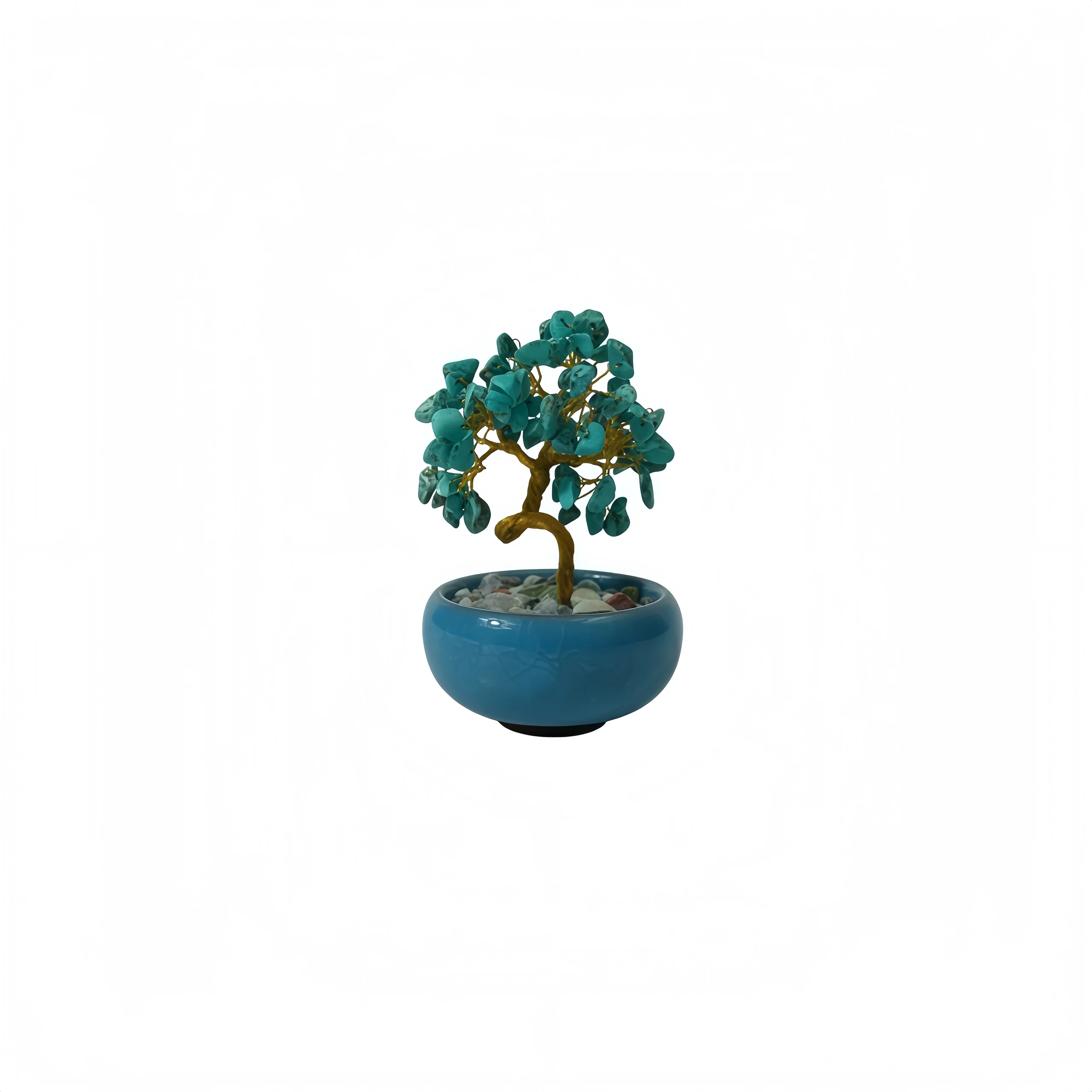 Natural Turquoise Money Tree With Ceramic Base