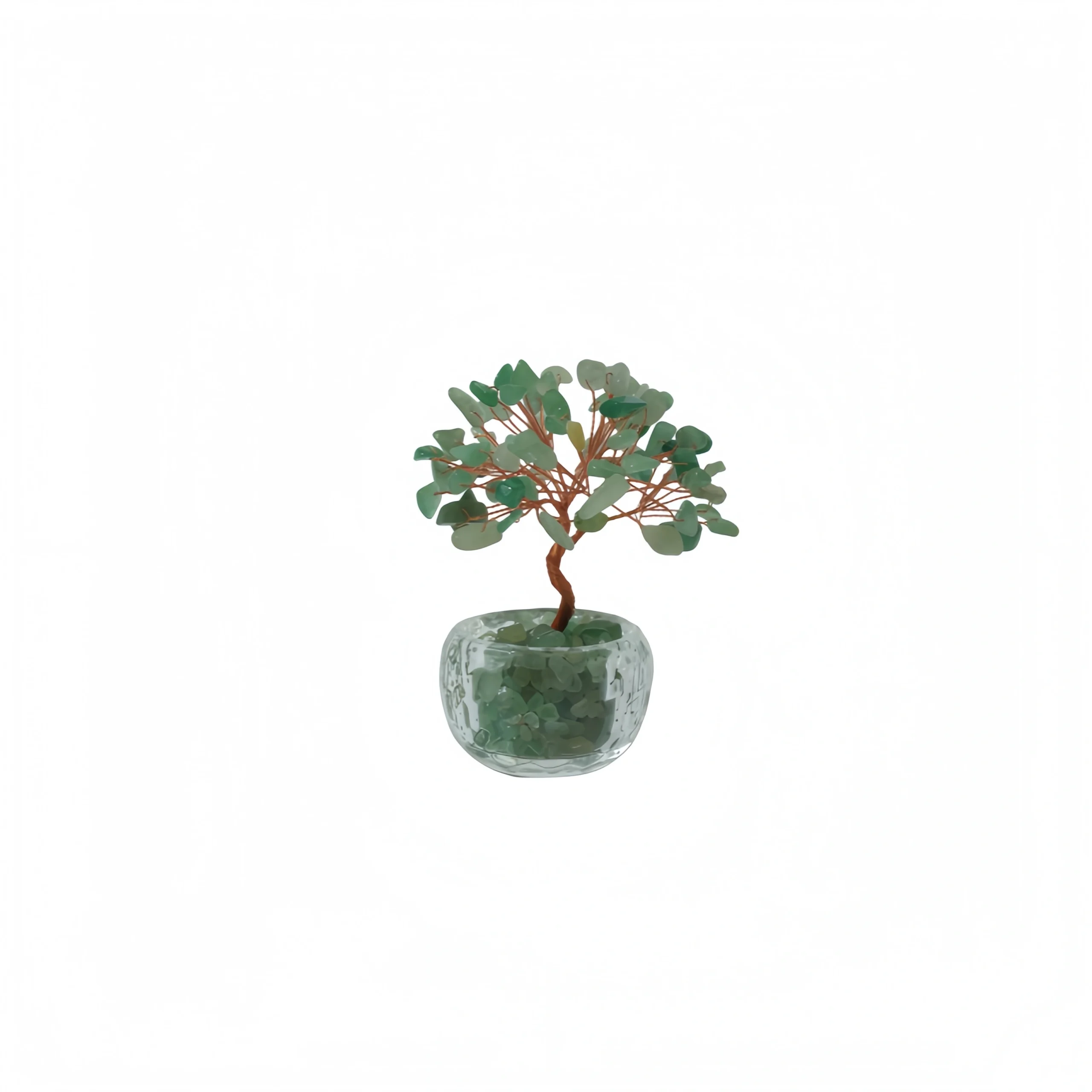 Natural Aventurine Money Tree With Clear Pot