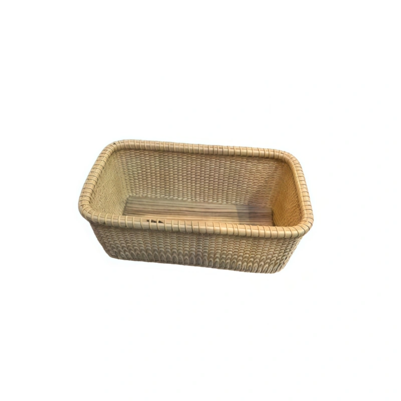 Rectangular White Rattan Basket