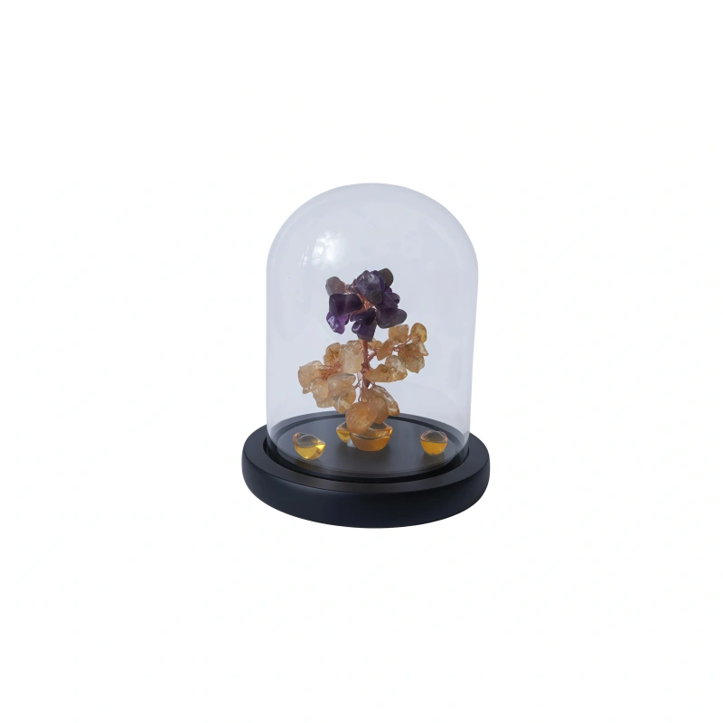 Glass Dome with Crystal Tree Ornament