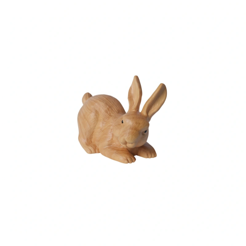 Lying Down Little Rabbit Boxwood Ornament