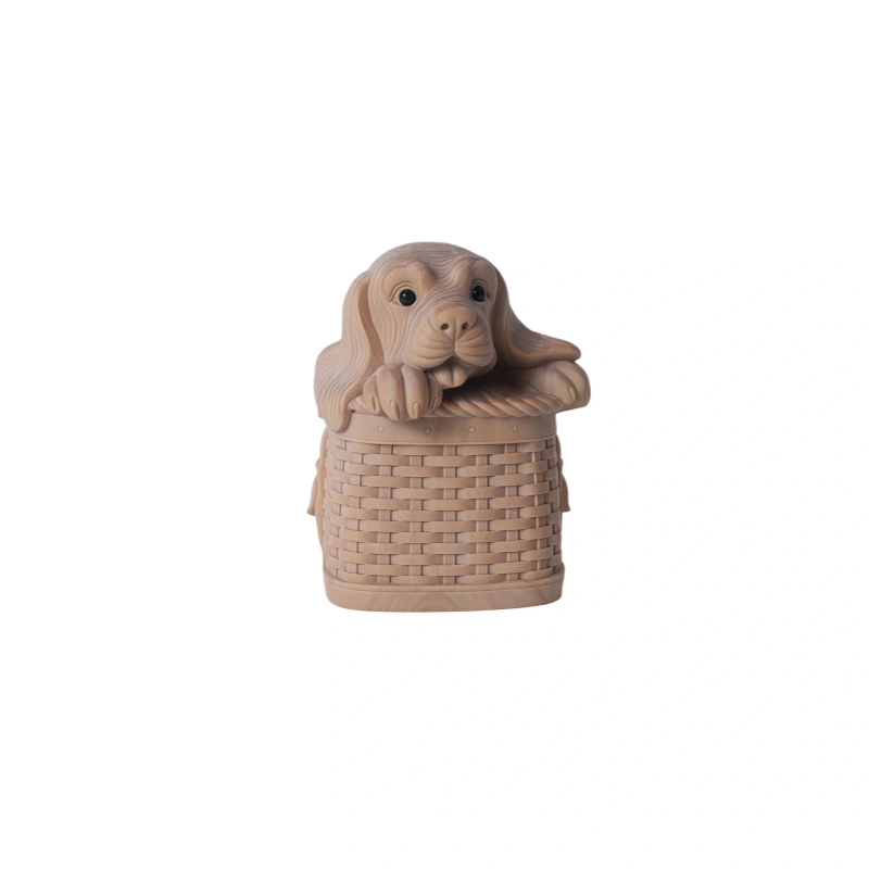 Happy Puppy Boxwood Ornament