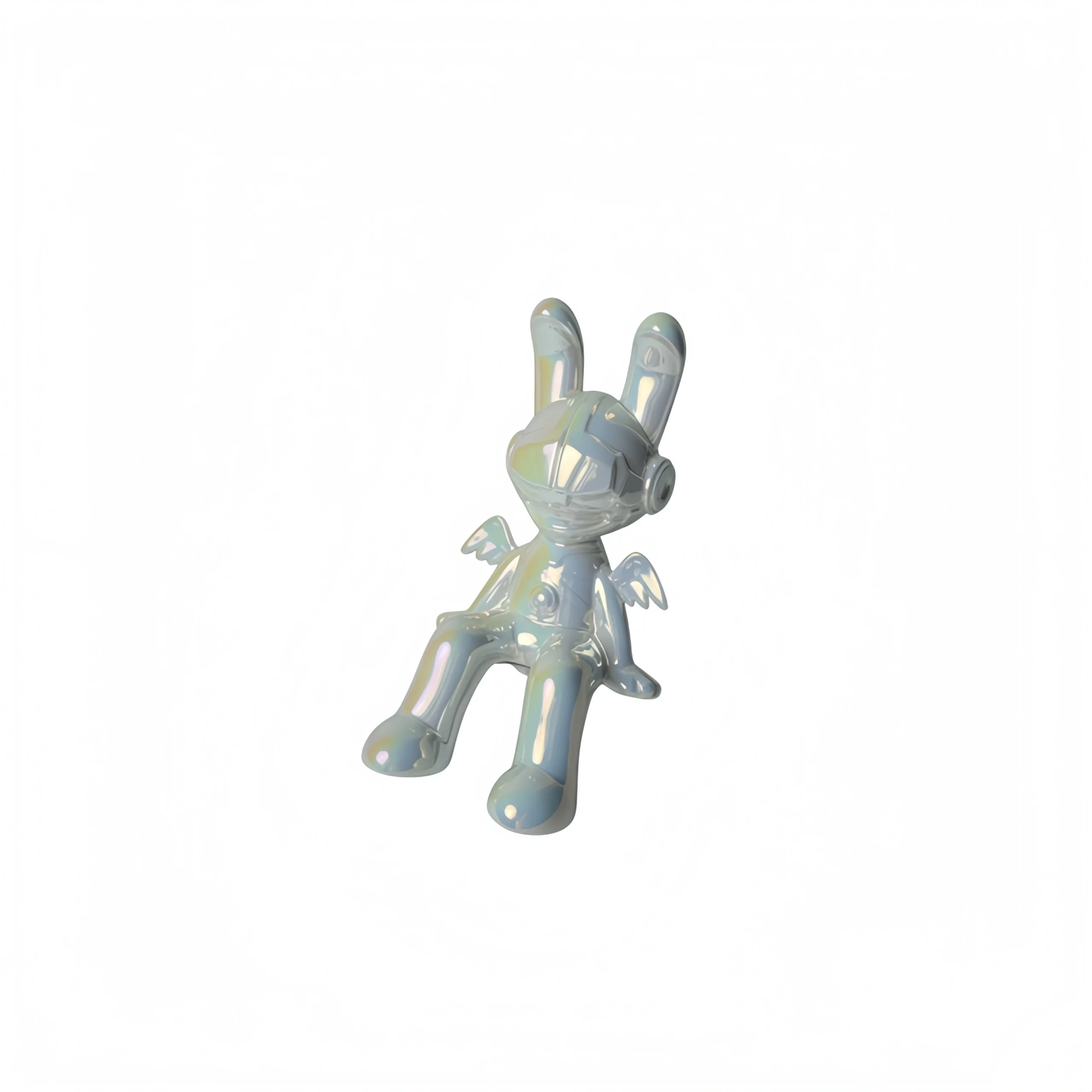 Devil Rabbit Pearl White Ceramic Figurine