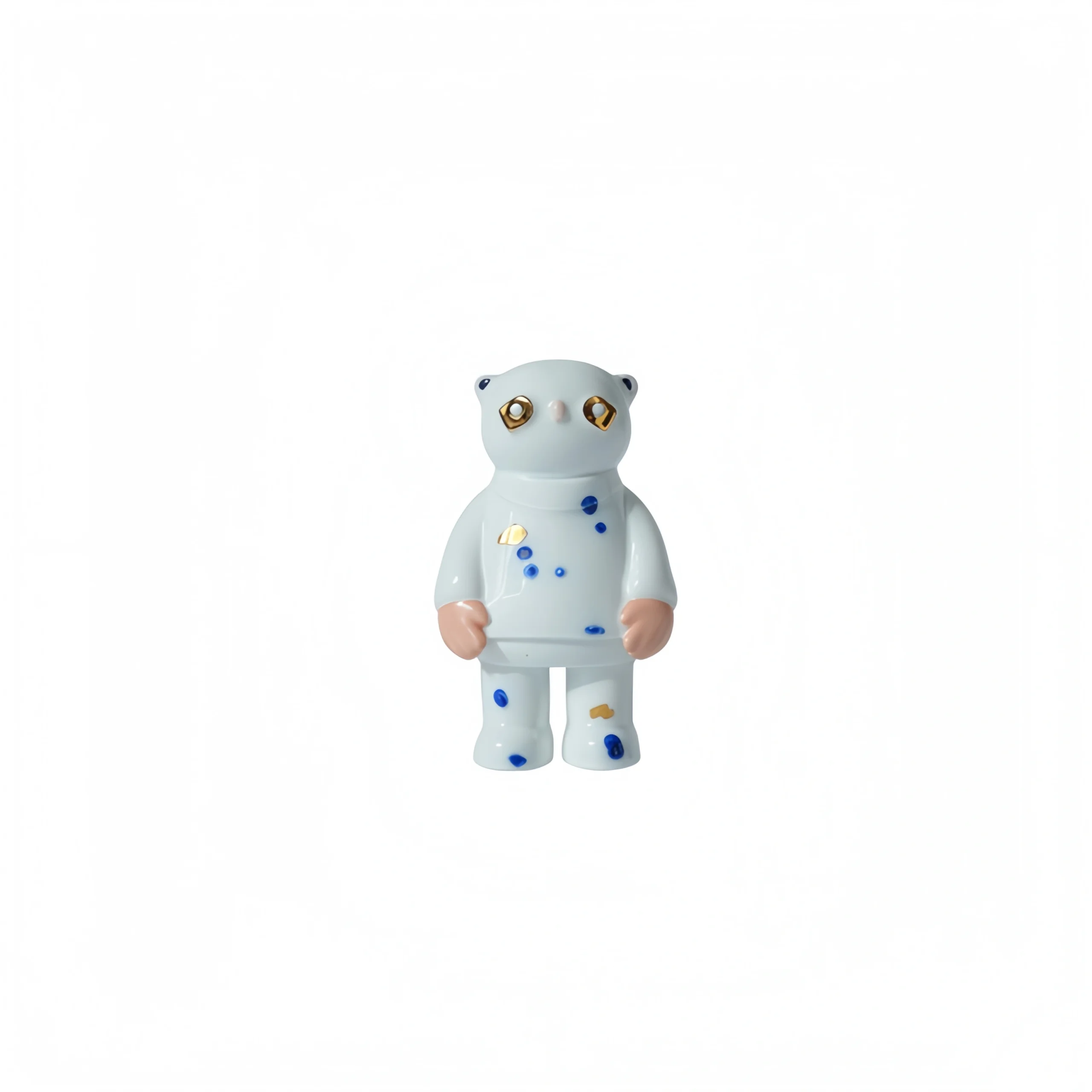 Blue and White Polka-Dot Panda Figurine