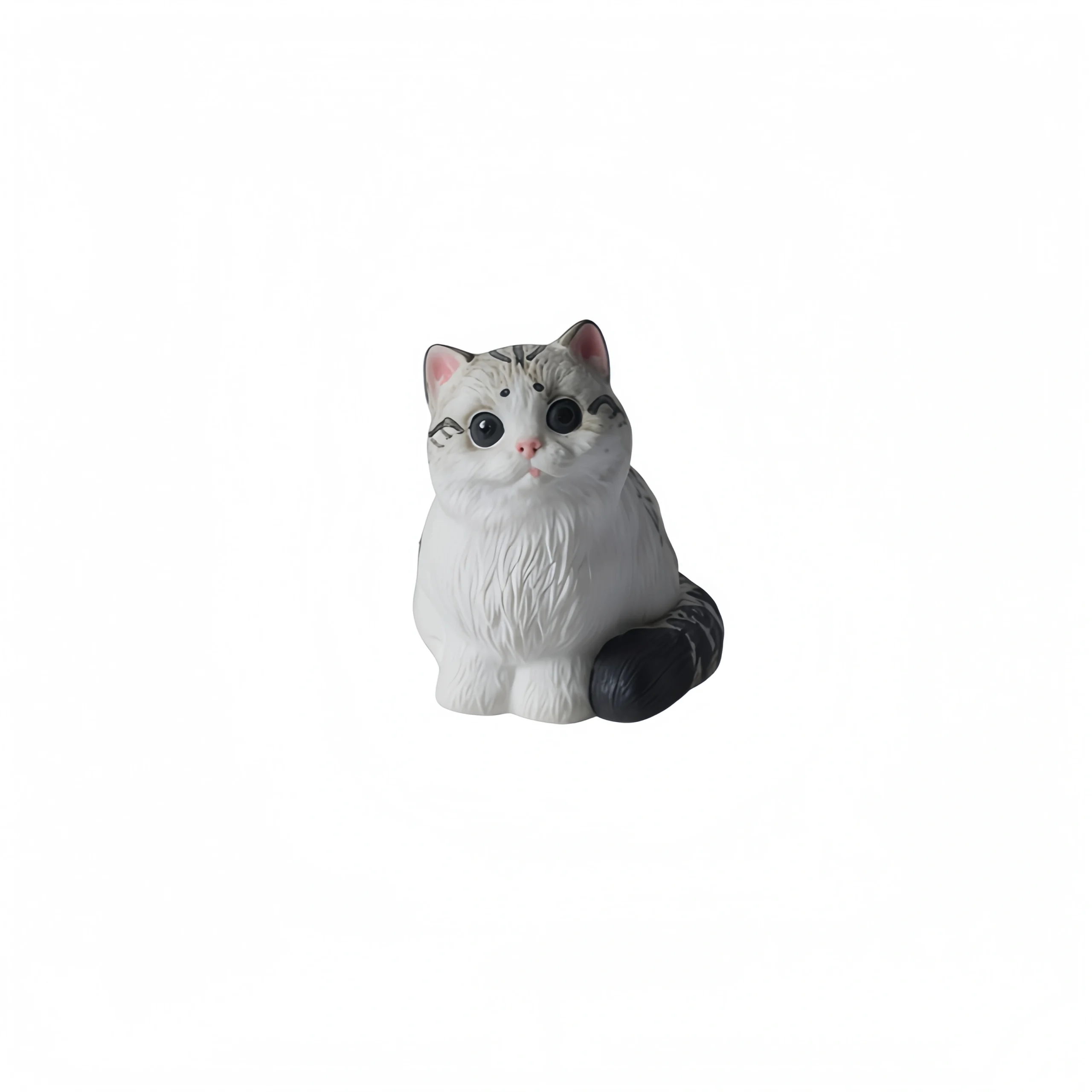 Ceramic Cheese Cat (Paws Tucked) Figurine