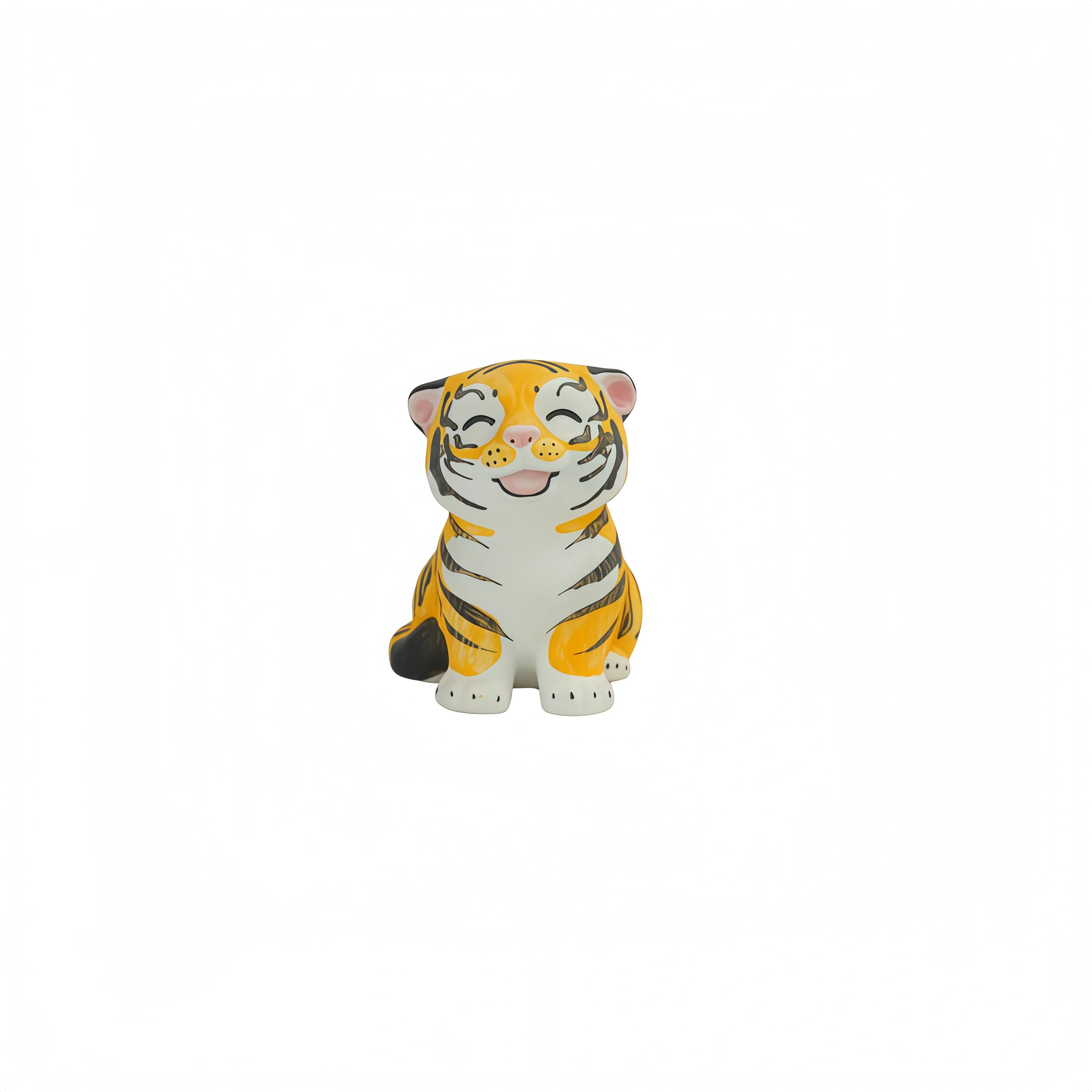 Ceramic Smiling Tiger Figurine