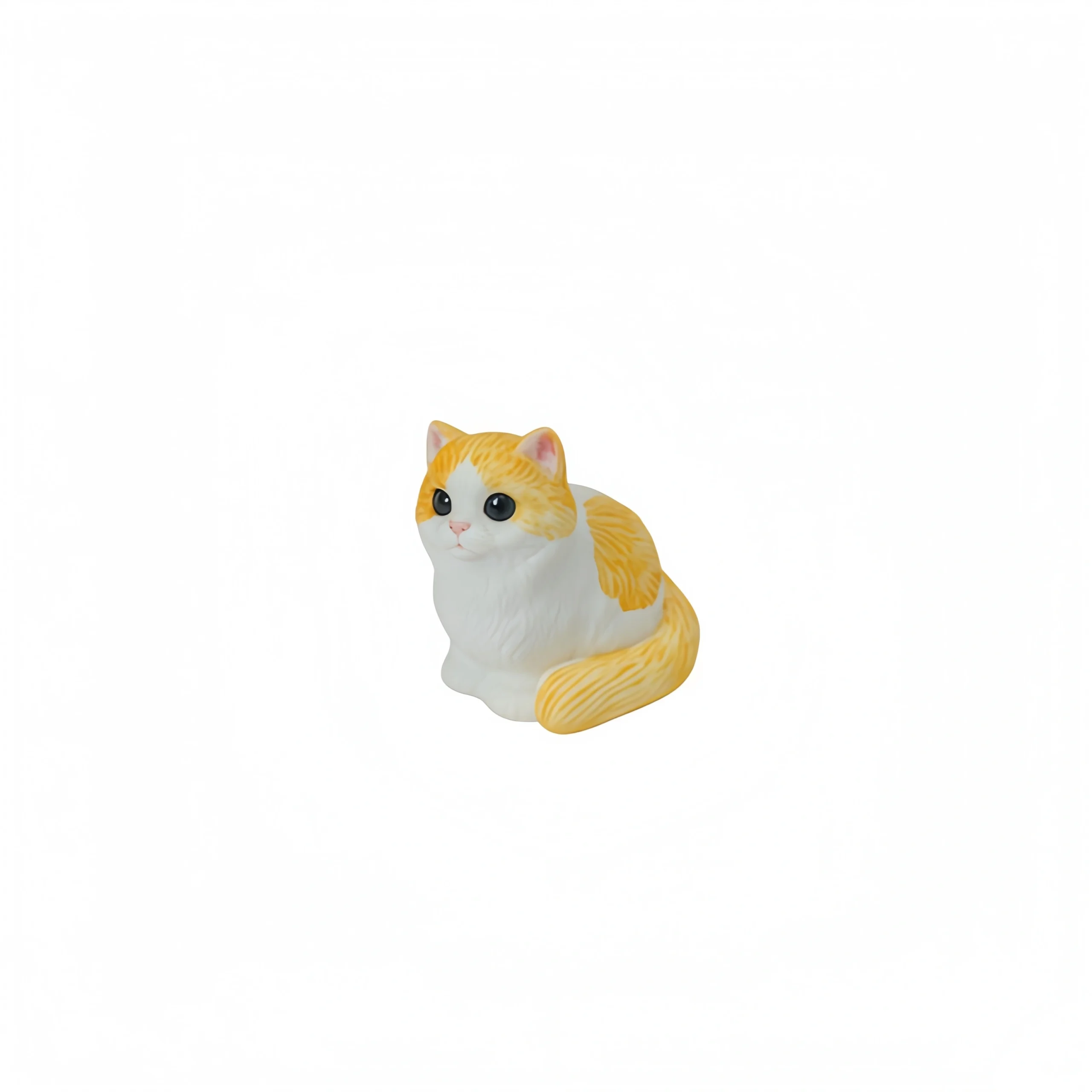 Ceramic Orange Cat Figurine