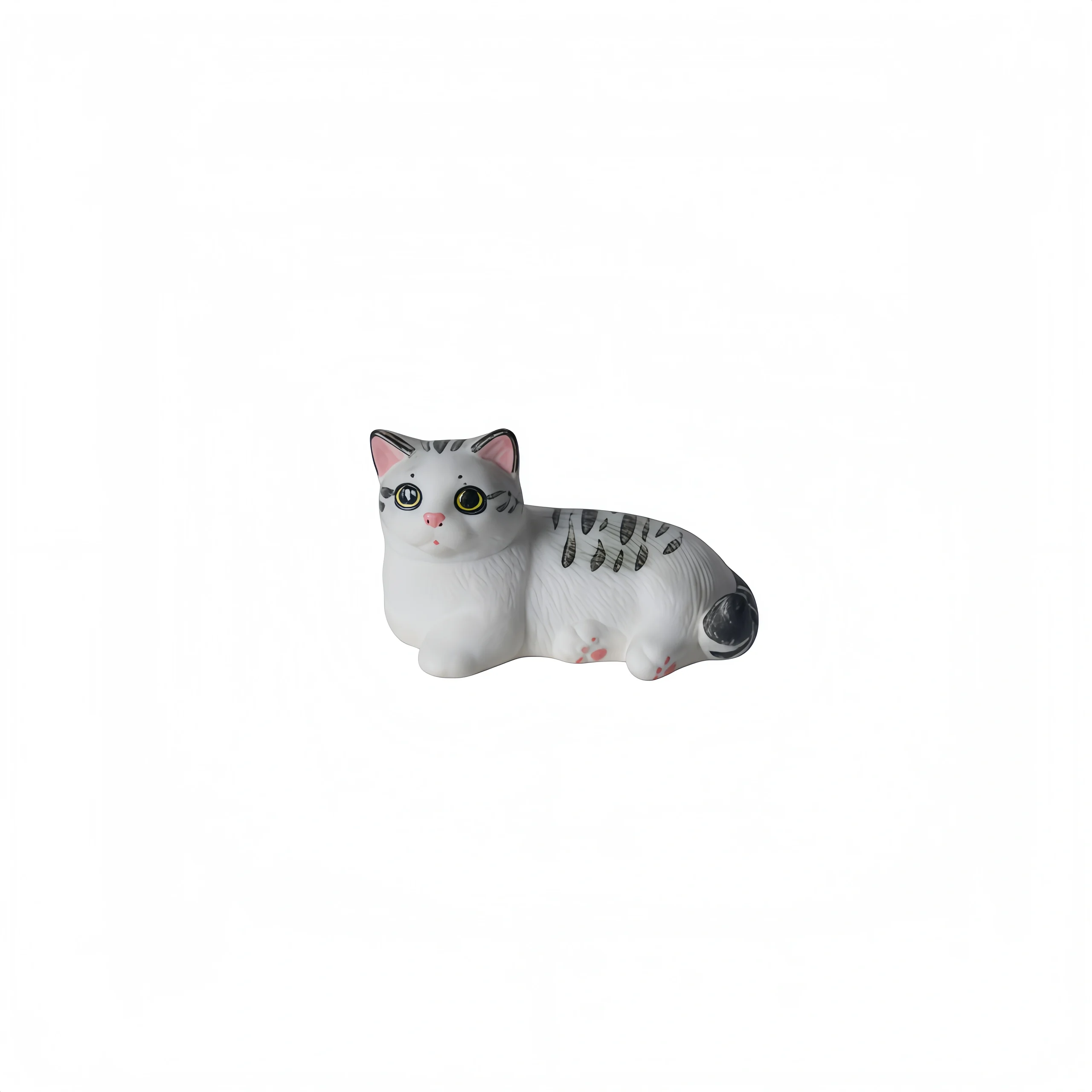 Ceramic Cheese Cat (Lying on Side) Figurine