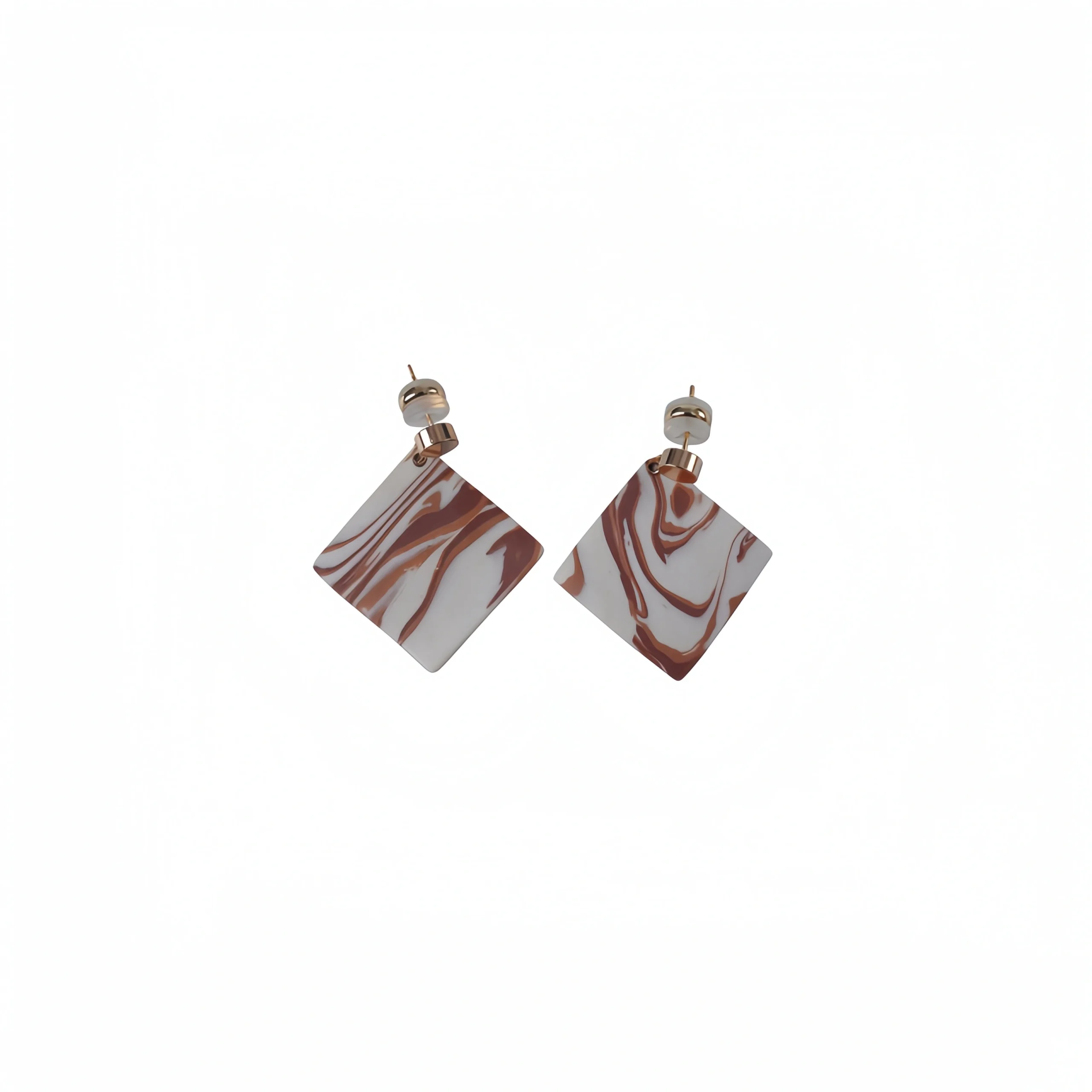 Ceramic Twisted Square Earrings 2