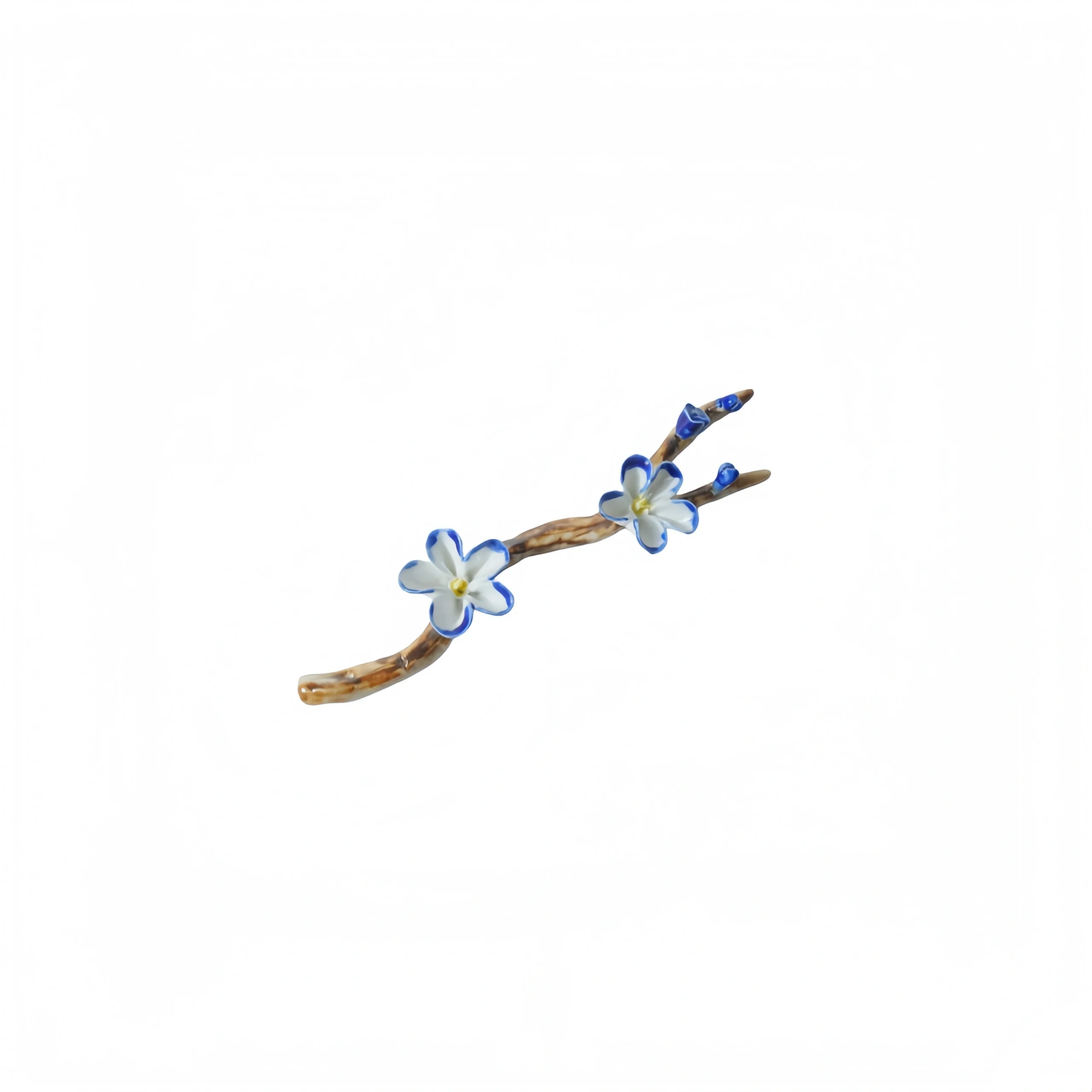 Blue Flower Branch Incense Holder