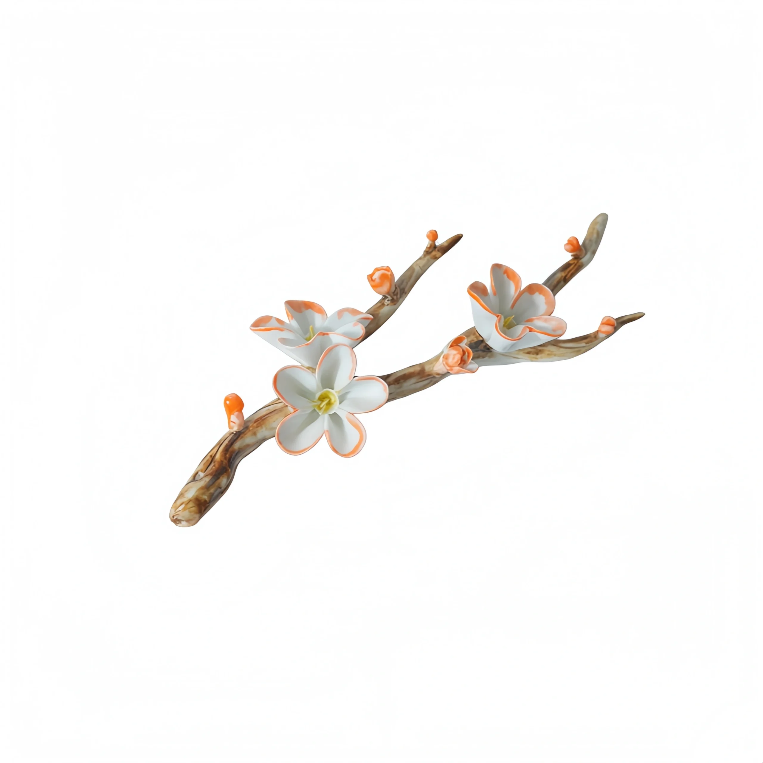 Orange Flower Branch Incense Holder