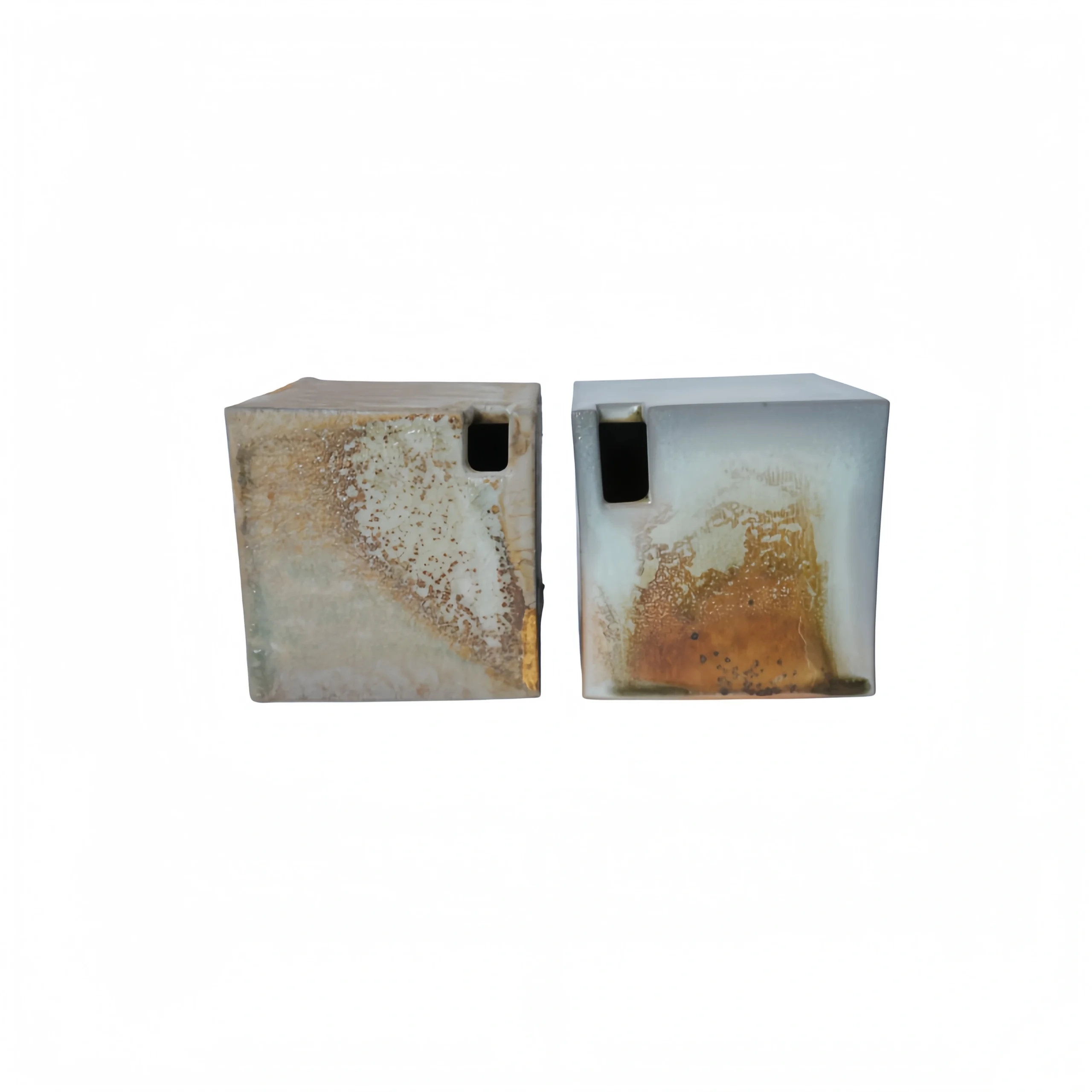 Wood-Fired Cubic Creative Flower Vessel