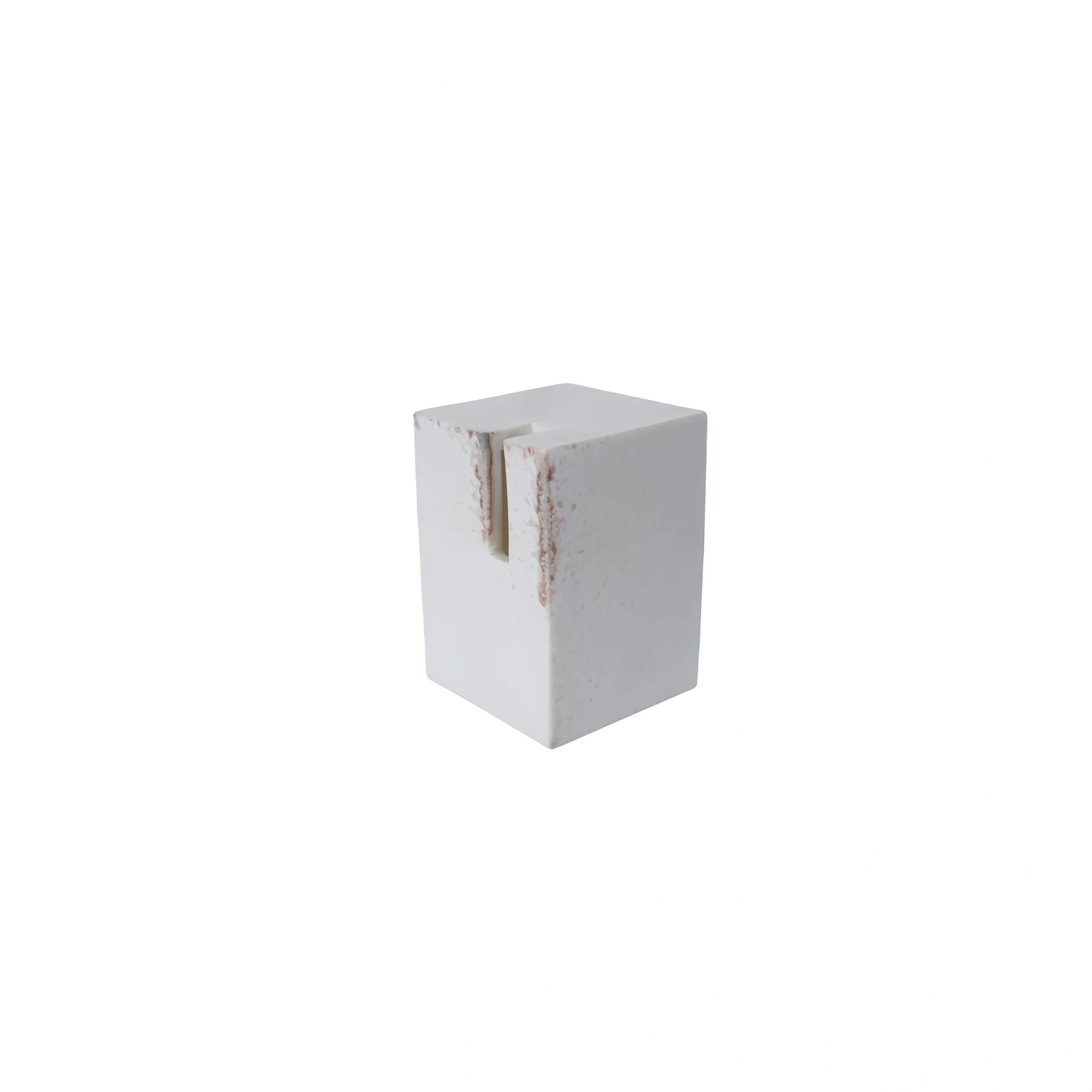 White Rustic Ceramic Cube Vase