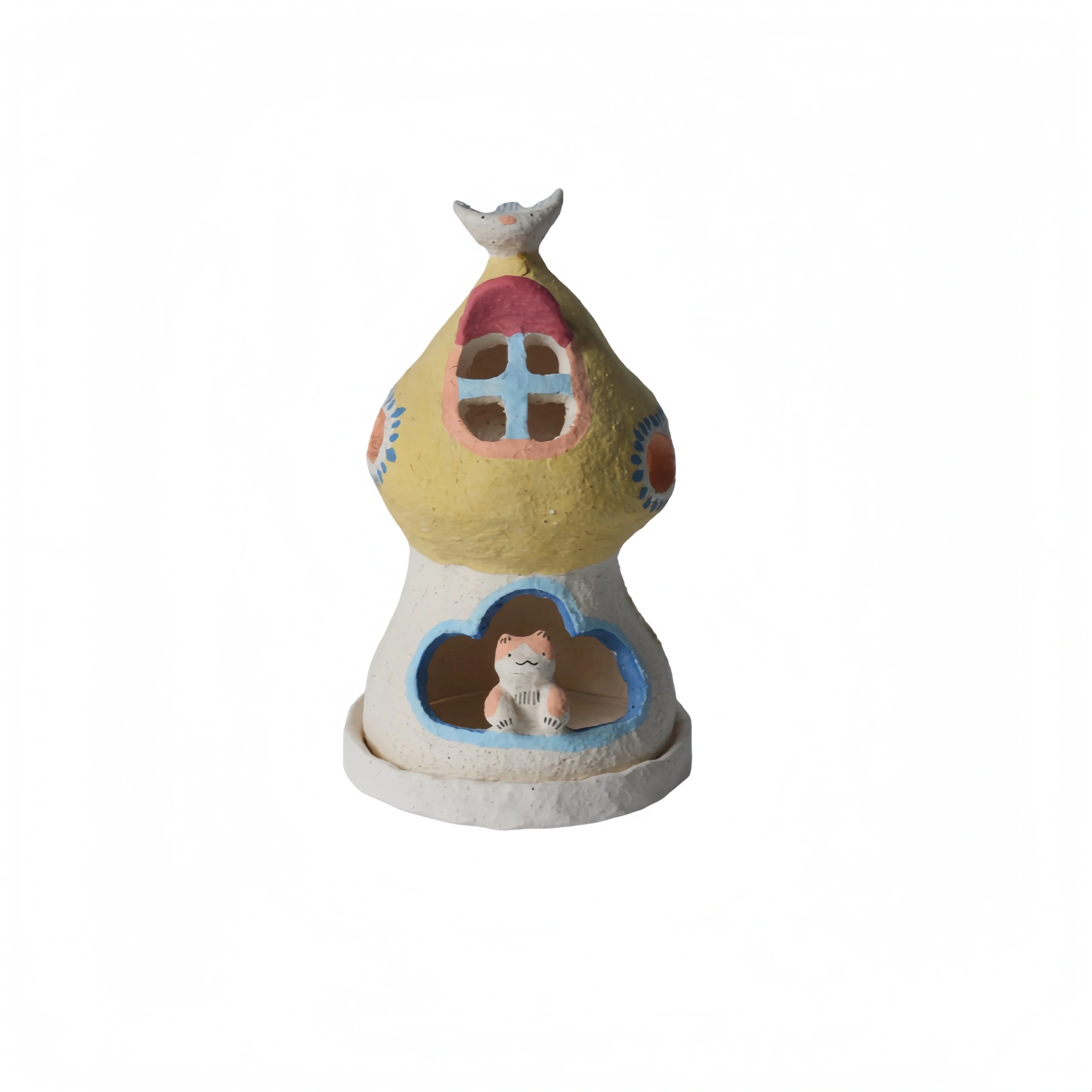 Little White Rabbit Mushroom House Candle Holder