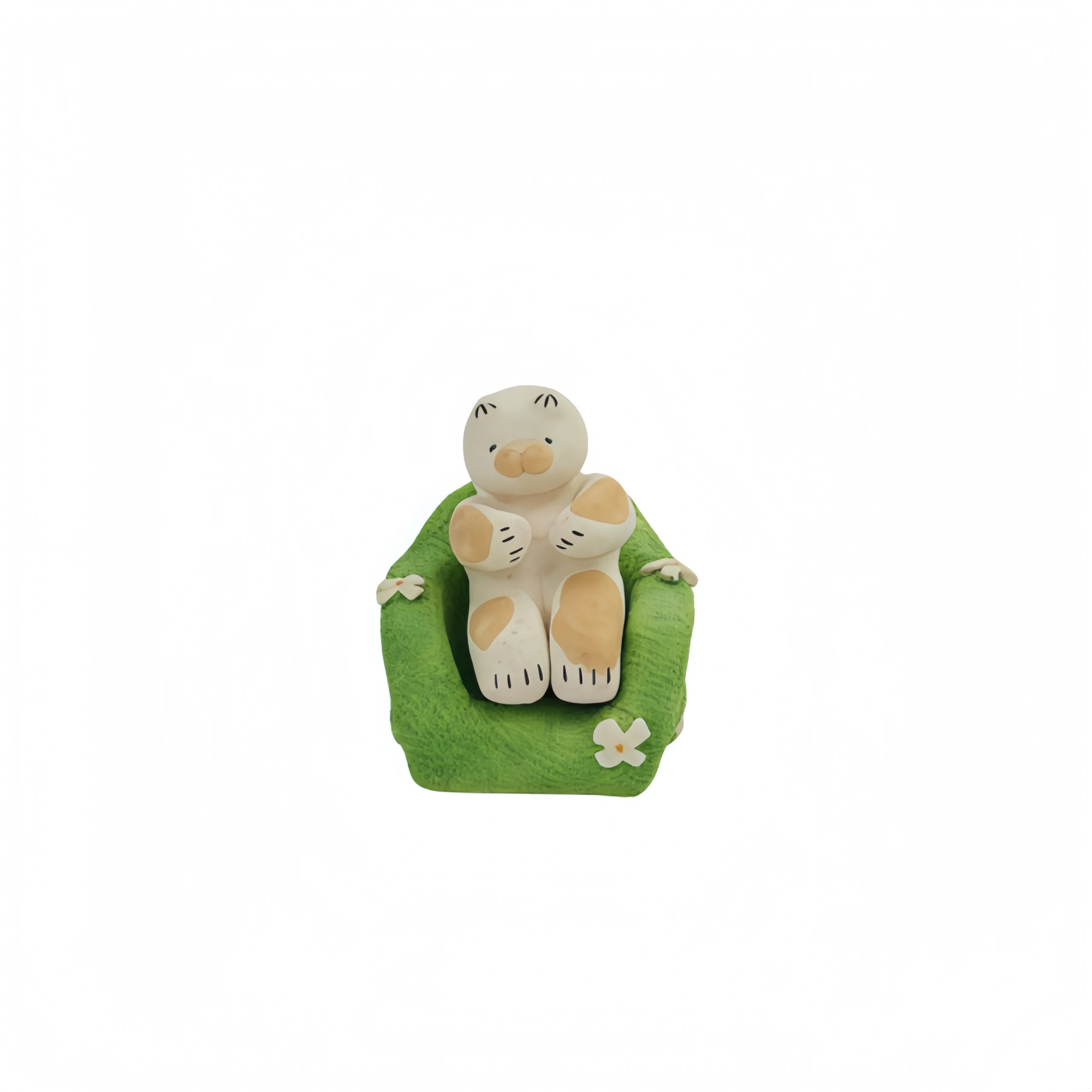 Kitten Lying in Nest Figurine