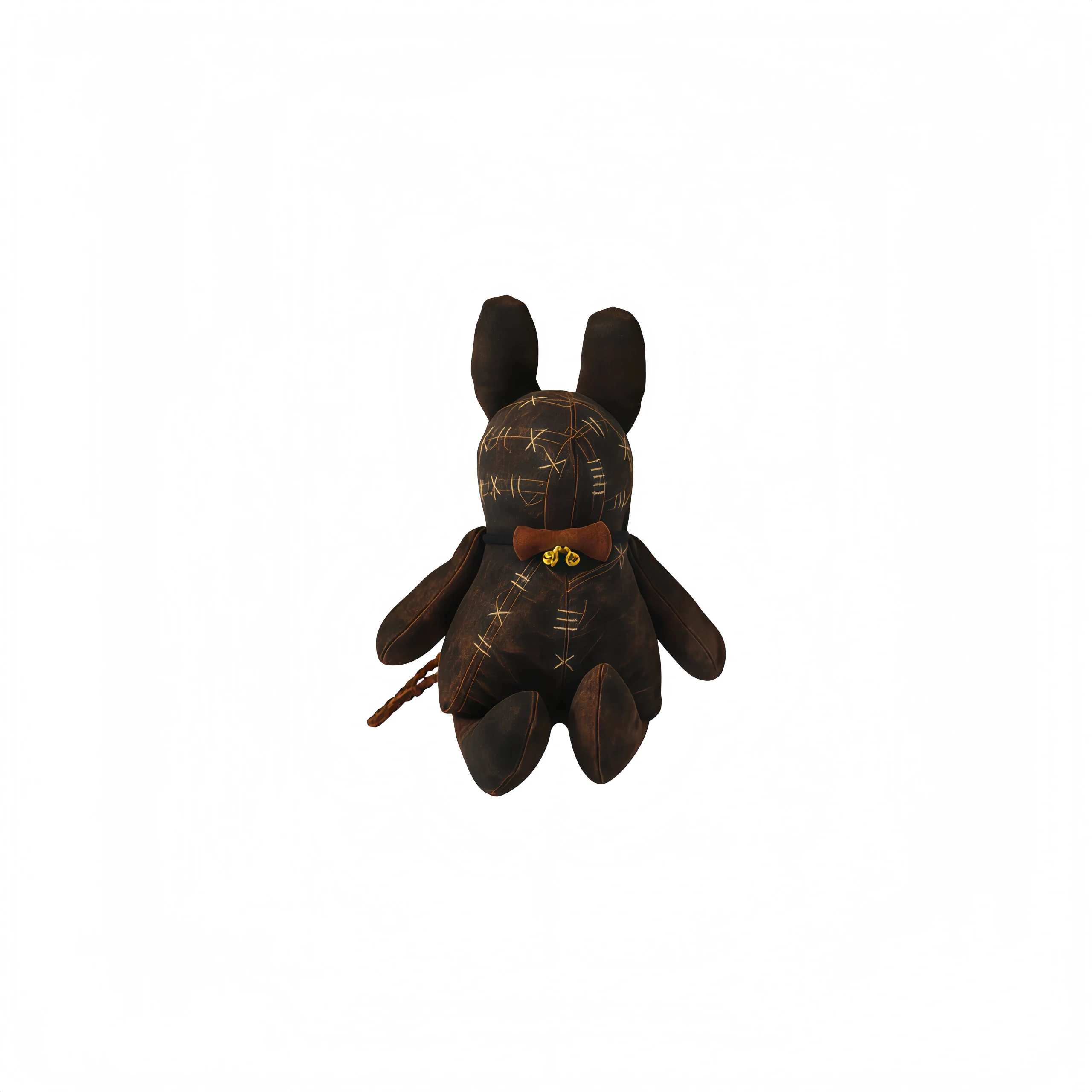 Black & Brown Patchwork Bunny Plush