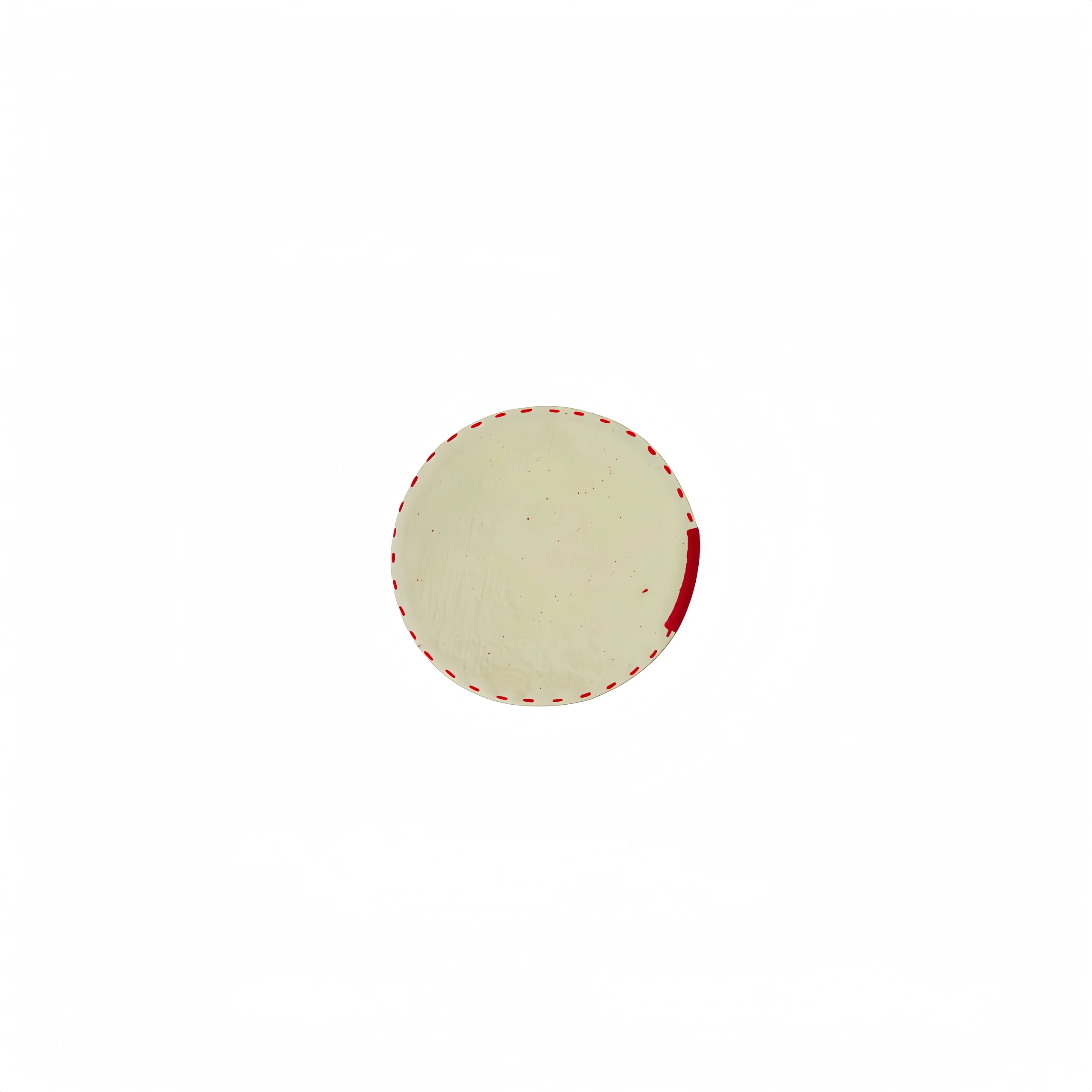 White Round Coaster with Red Rim
