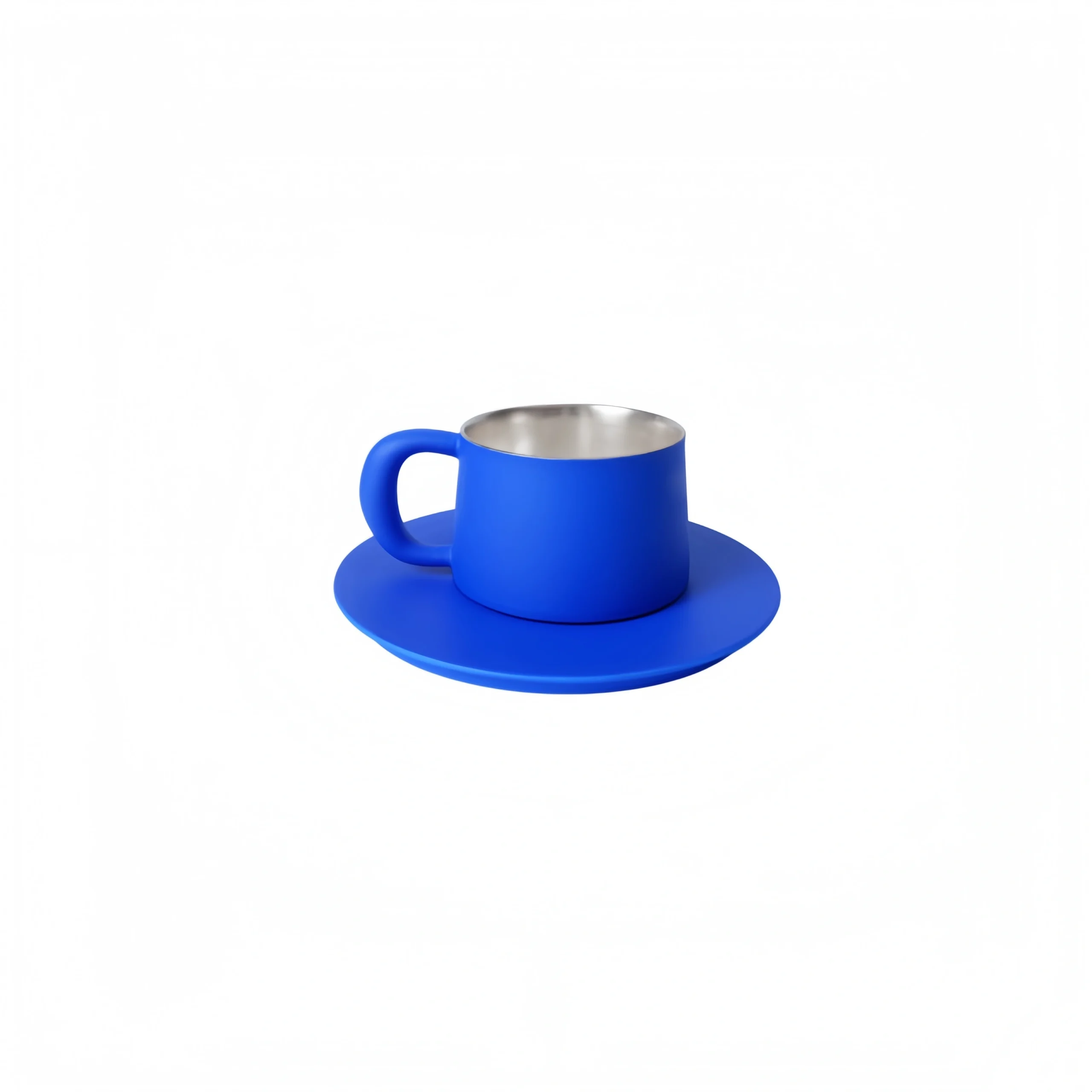 Ideal Blue Coffee Cup (Silver Rim)
