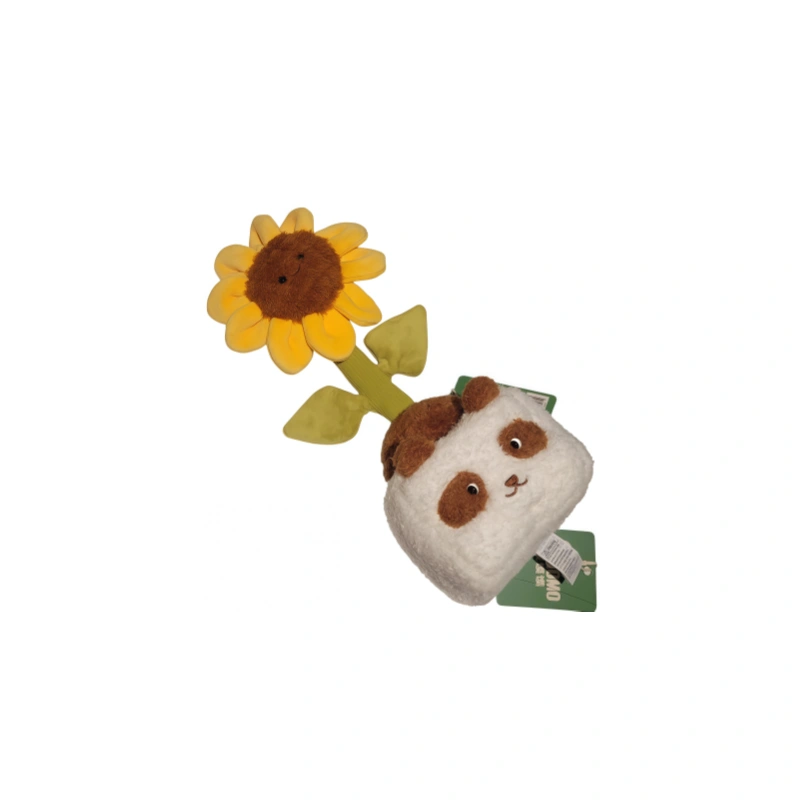 Sunflower Panda Planter Figurine