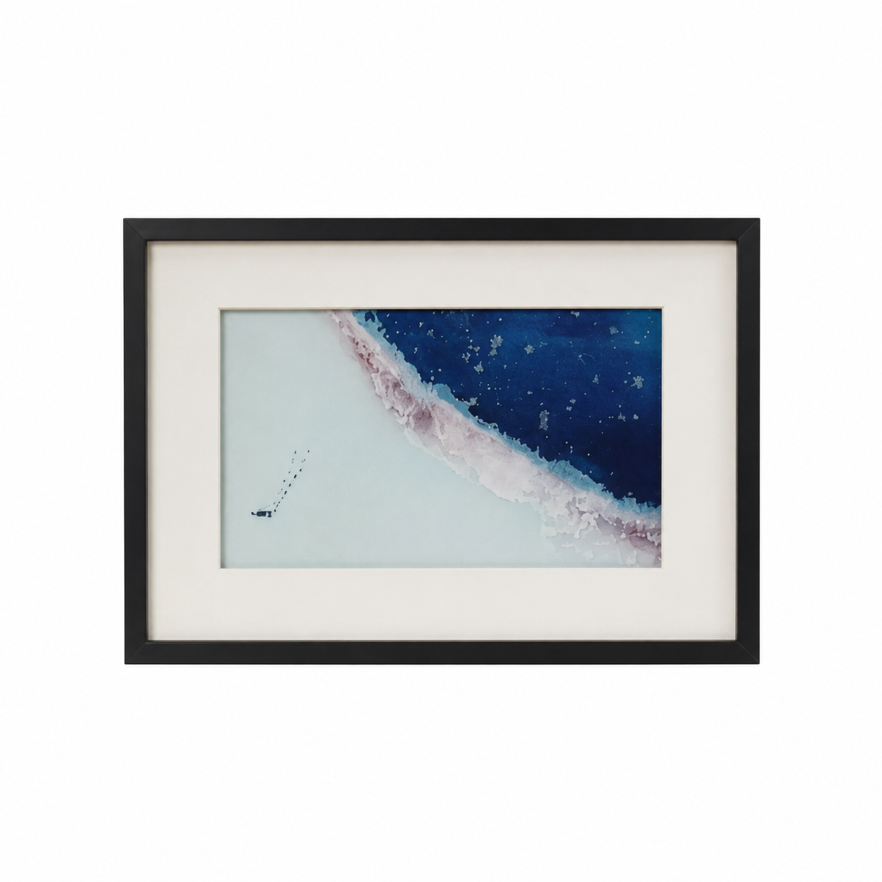 Abstract Dark Blue White Block Frame