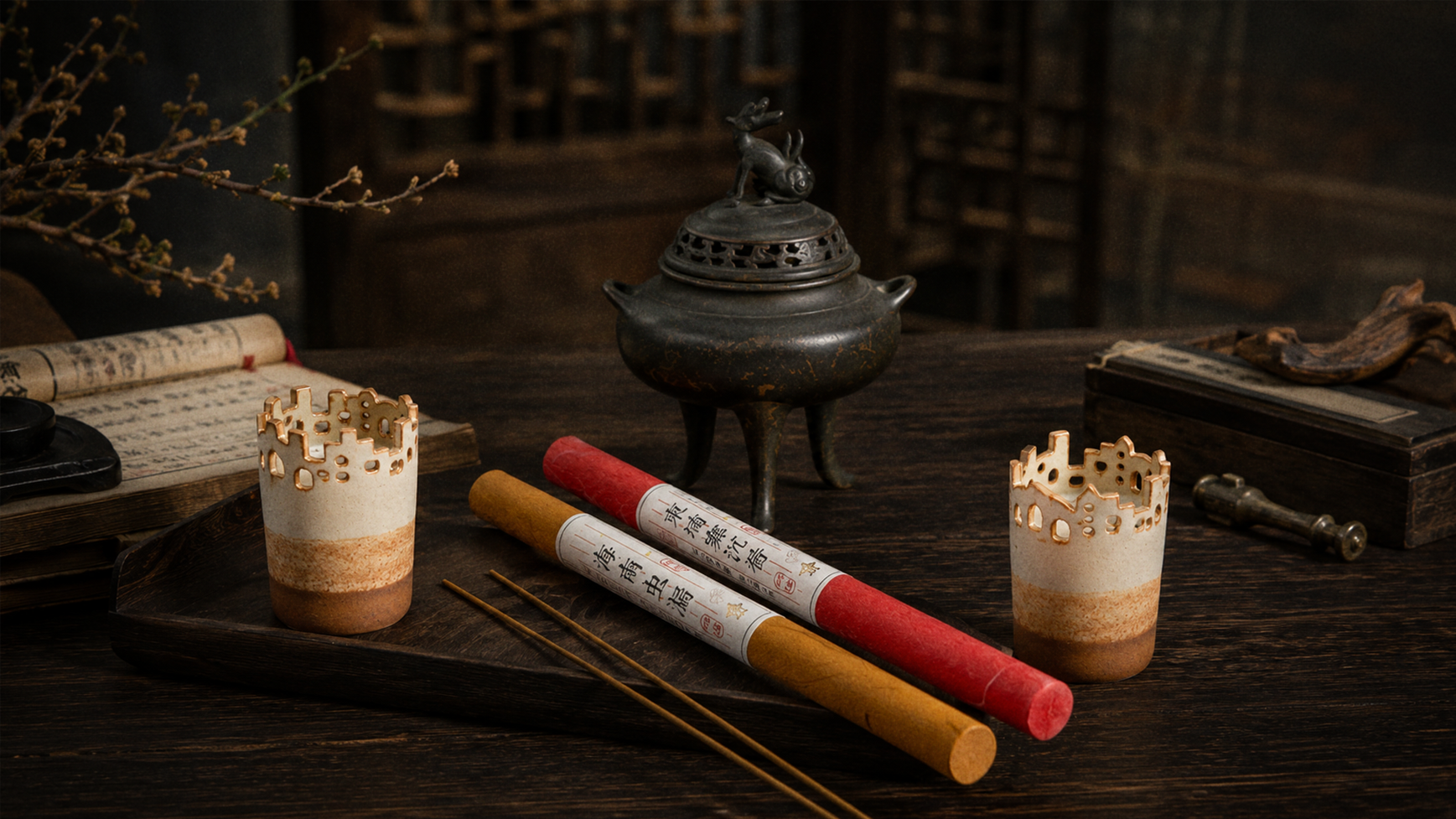 Scent collection with candle holder